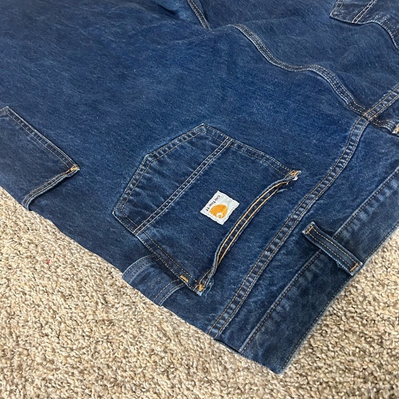 Carhartt Rugged Flex Relaxed Fit 5 Pocket Utility Jean Blue Cotton Mens Sz 42x30 - Picture 3 of 9